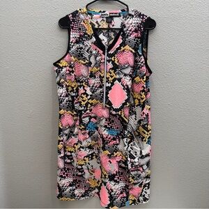 Jamie Sadock Golf Dress Size Large Colorful Sleeveless Dress